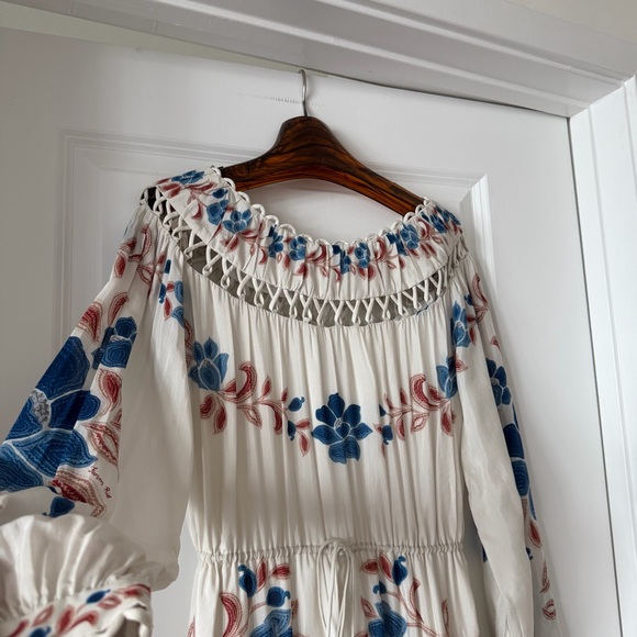 Farm Rio Sand Renata Floral Drawstring Cut-Out Maxi Dress - Picture 2 of 8